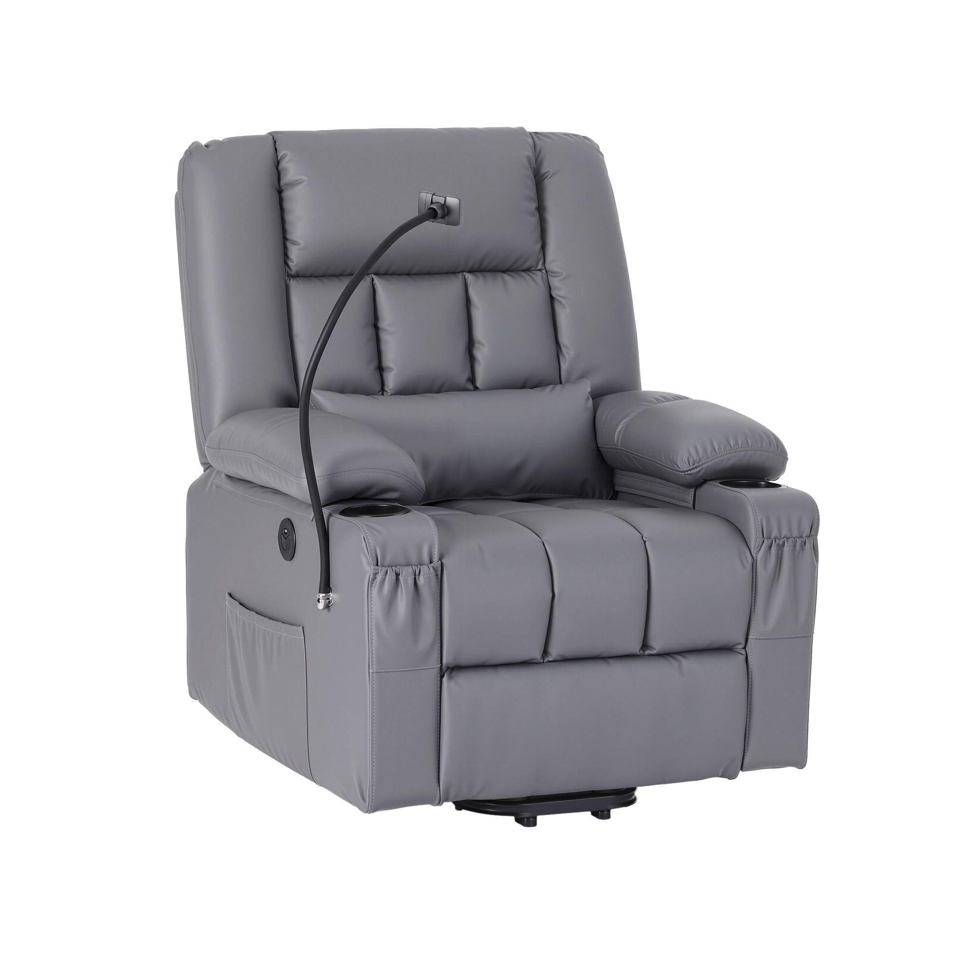 Power Lift Recliner Chair Massage Heat Grey | Simpledeals