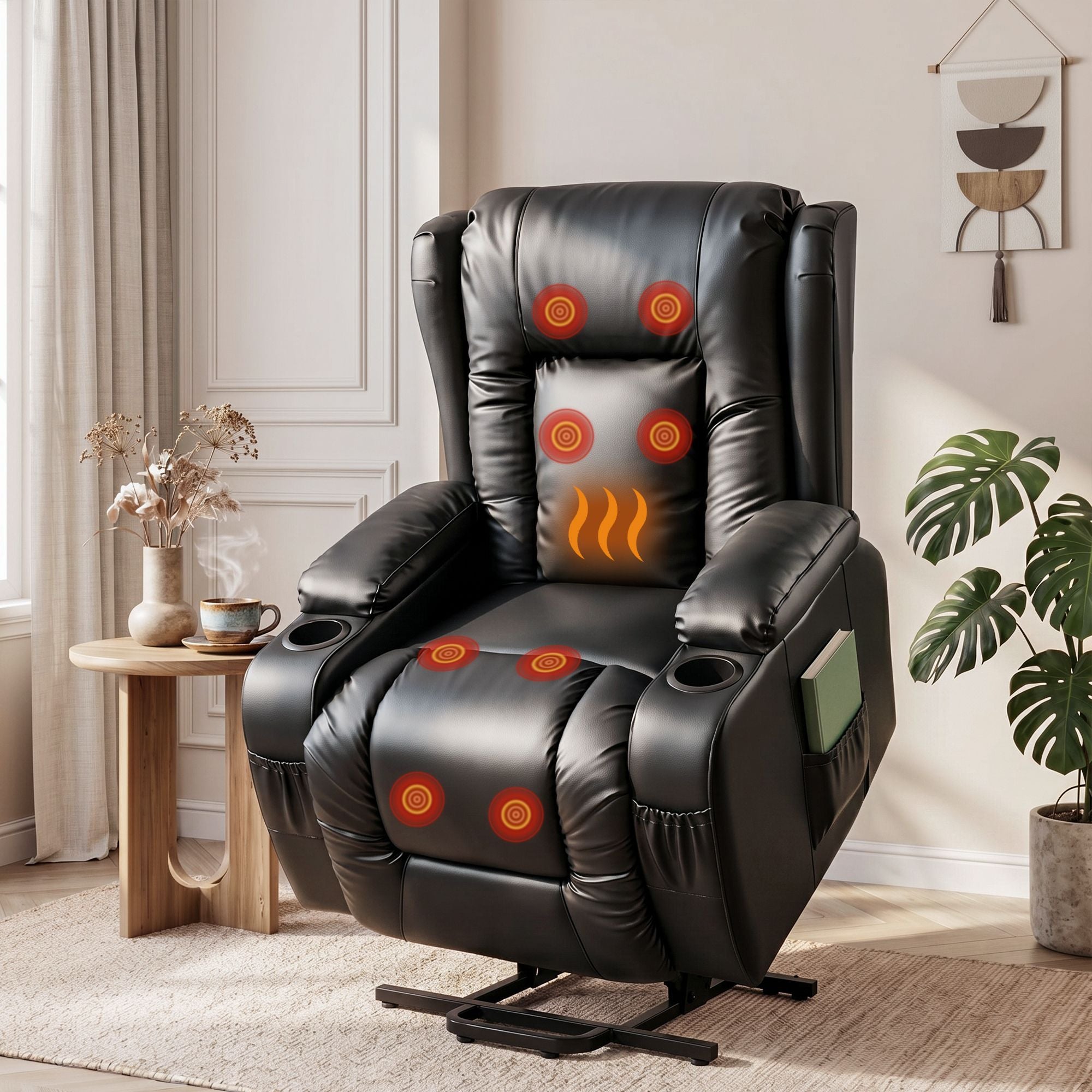 Heated Massage Lift Recliner Chair - Leather