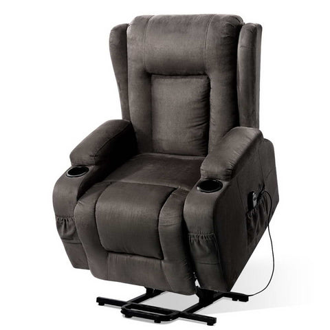Recliner Chair Lift Assist Heated Massage Chair Velvet Rukwa