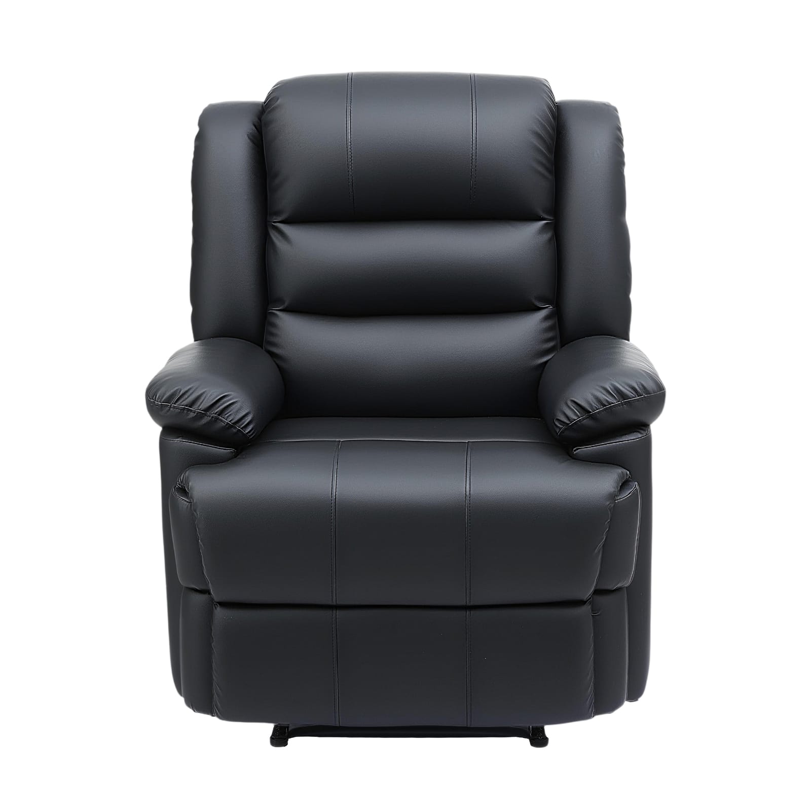 Recliner Chair Leather Black 82x82x95cm