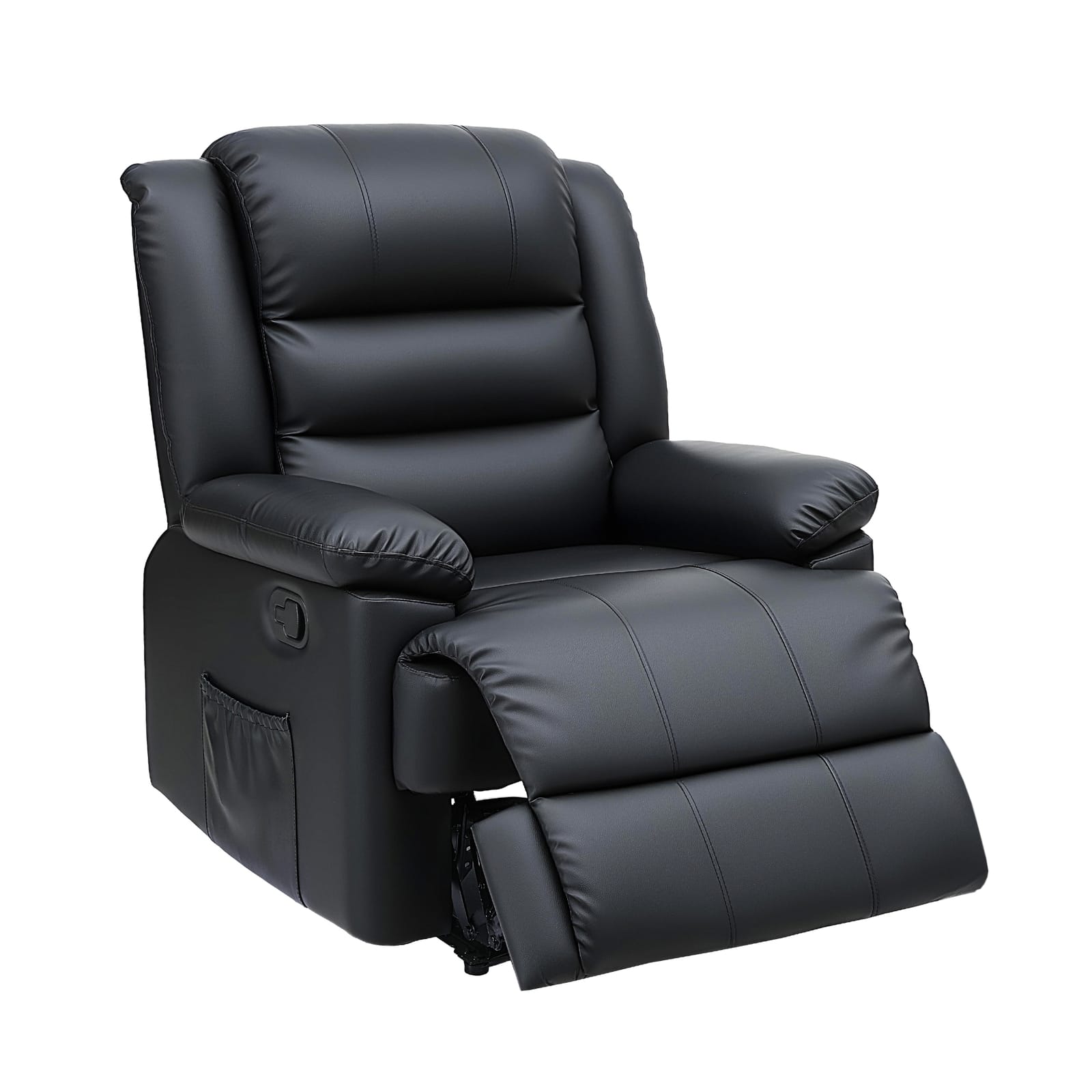 Recliner Chair Leather Black 82x82x95cm