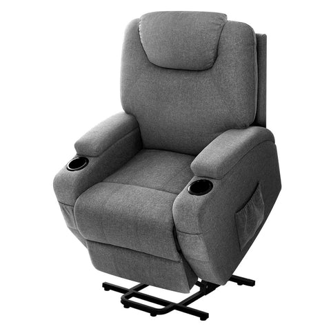 Recliner Chair Lift Assist Heated Massage Chair Velvet Milio