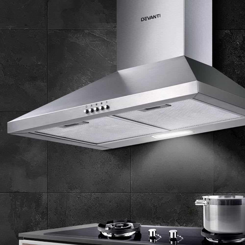 Devanti Kitchen Canopy Wall - Range Hood 60Cm Rangehood Stainless Steel