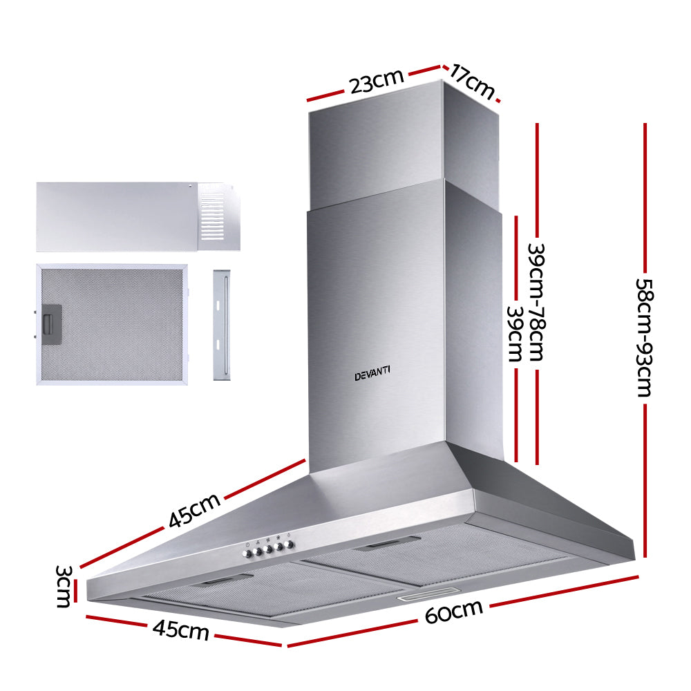 60Cm - Range Hood 60Cm Rangehood Stainless Steel