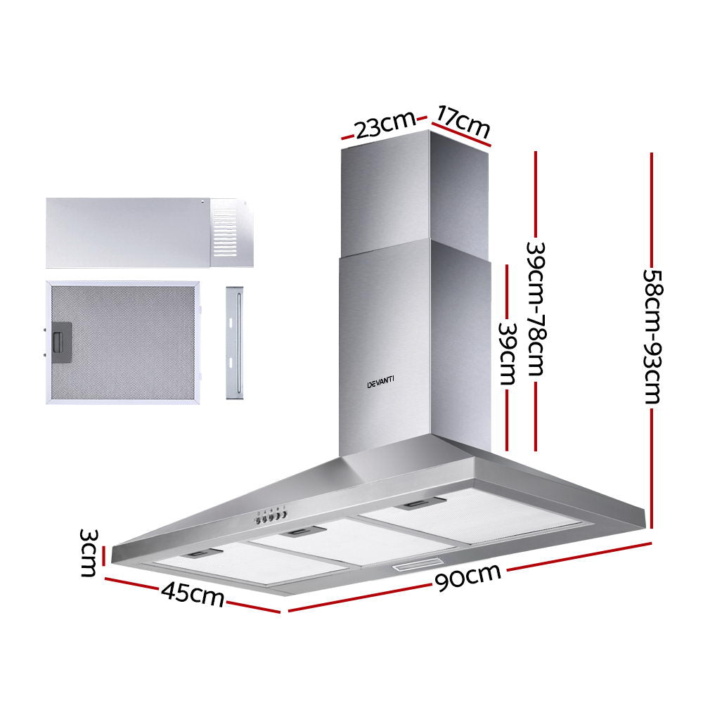 Range Hood 90Cm Rangehood Stainless Steel