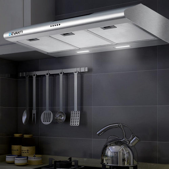900Mm Range Hood 90Cm Rangehood Stainless Steel - Devanti Fixed Kitchen Canopy
