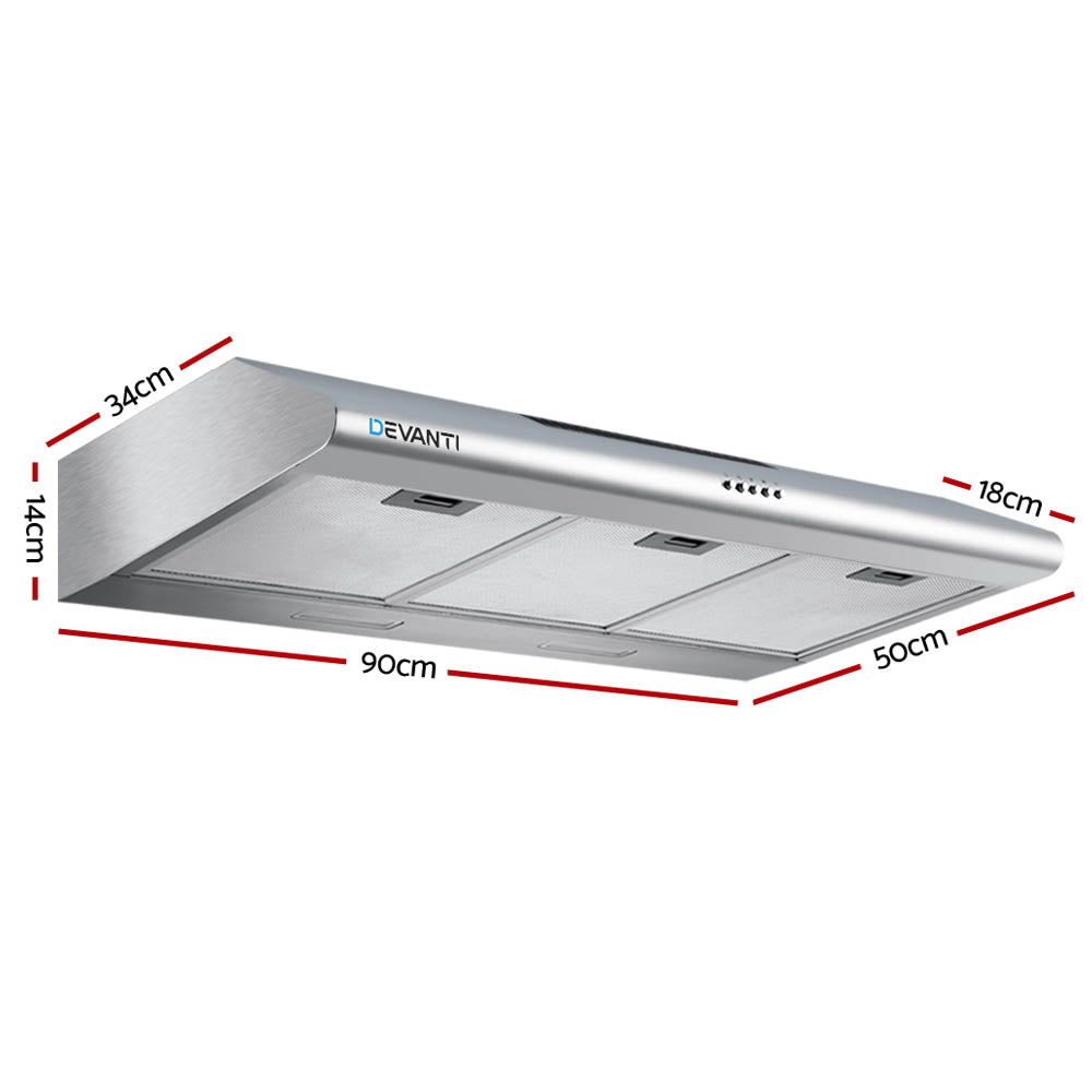 900Mm Range Hood 90Cm Rangehood Stainless Steel