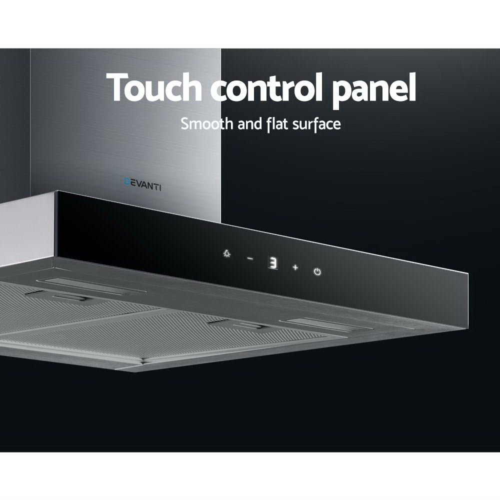 Glass finish - 60cm Range Hood 600mm Glass Stainless Steel Kitchen Ventilation