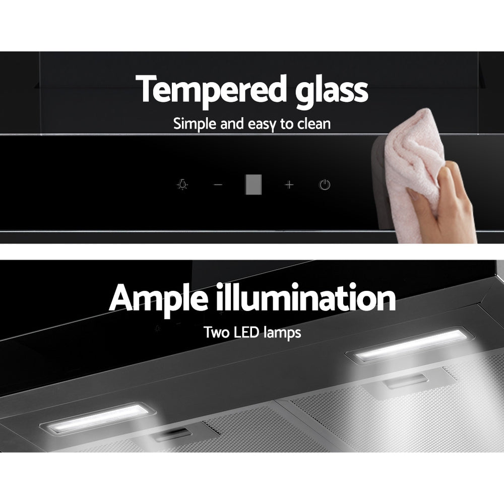 60cm Range Hood 600mm Glass Stainless Steel Kitchen Ventilation | 60Cm