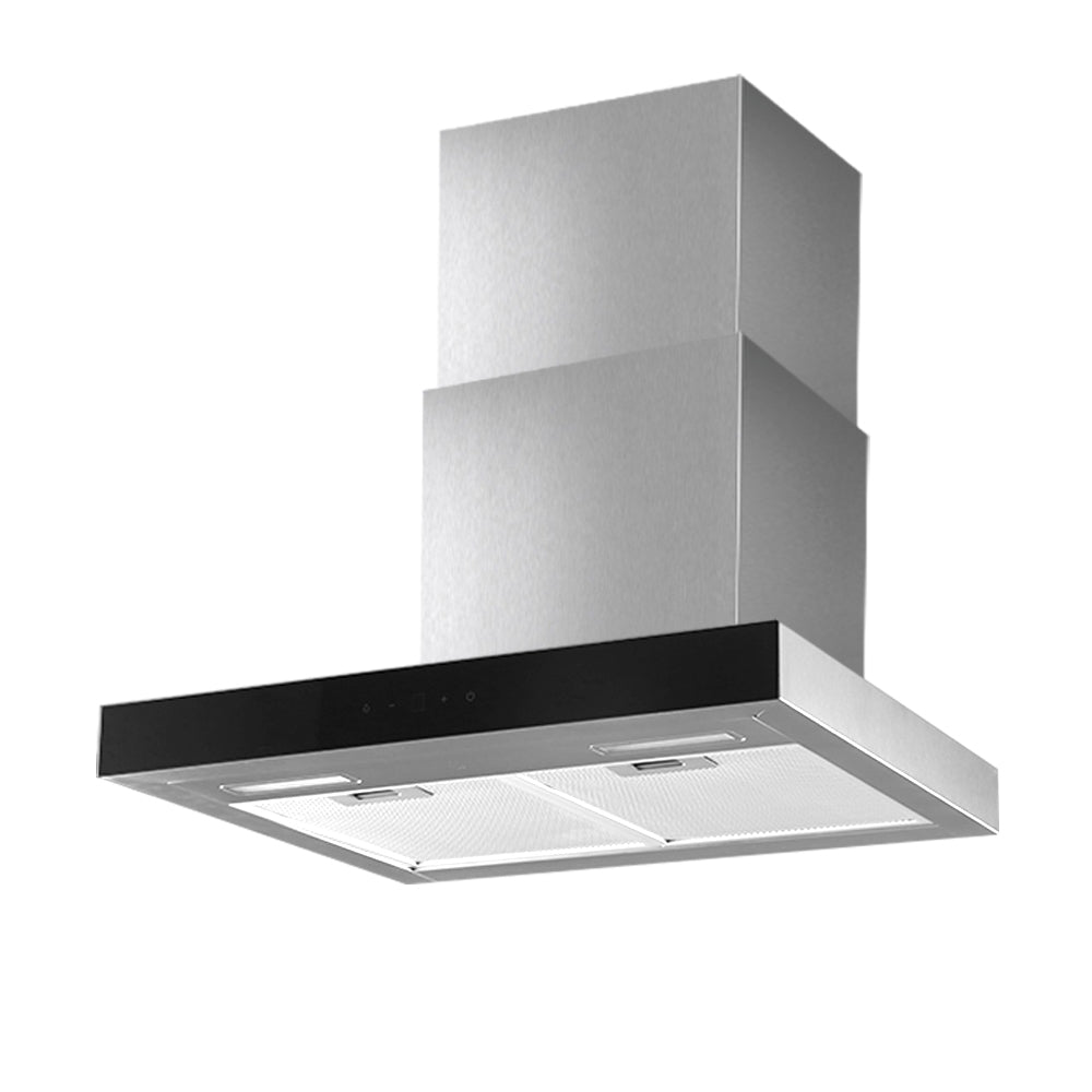 60cm Range Hood 600mm Glass Stainless Steel Kitchen Ventilation, Glass finish