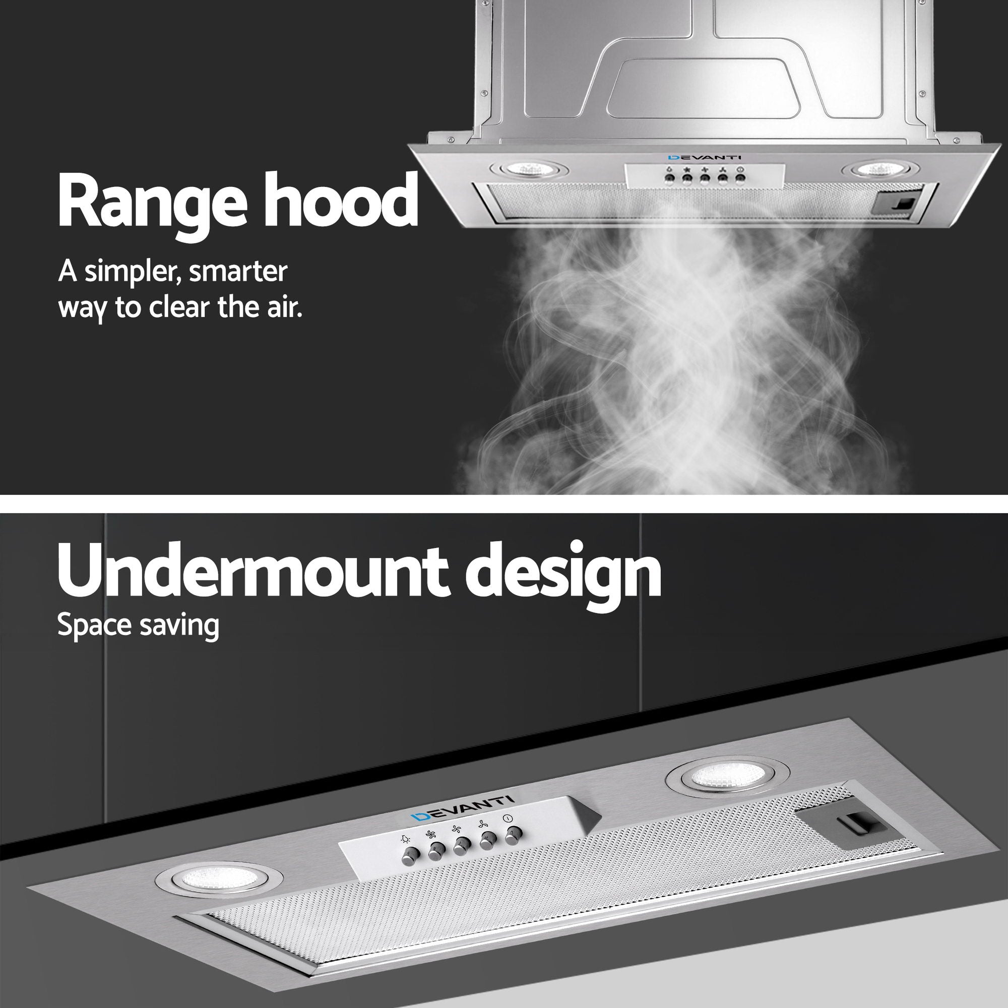 520mm Range Hood 52cm Rangehood Stainless Steel