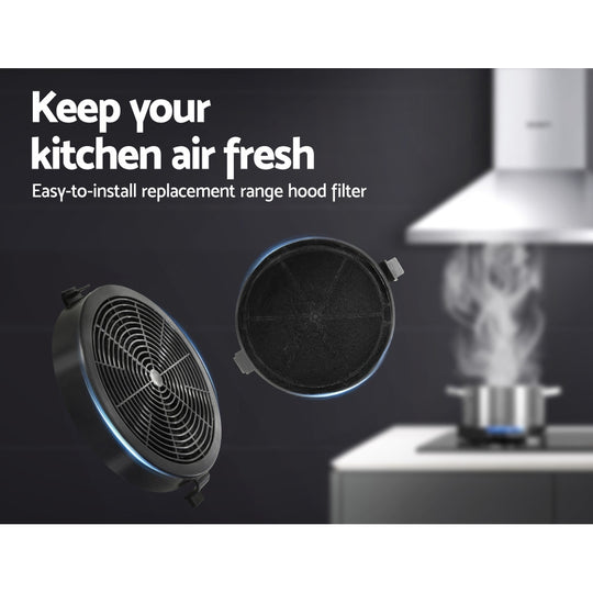 11Cm Range Hood Carbon Charcoal Filters Replacement X2 - Devanti Pyramid Rangehood Ductless