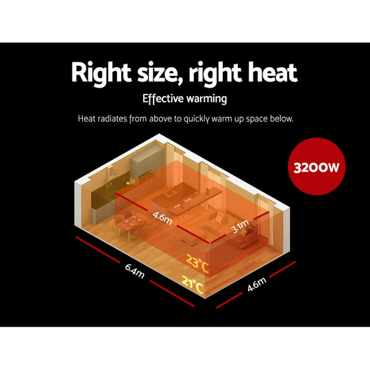 Electric Radiant Strip Heater Outdoor 3200W - Devanti Infrared