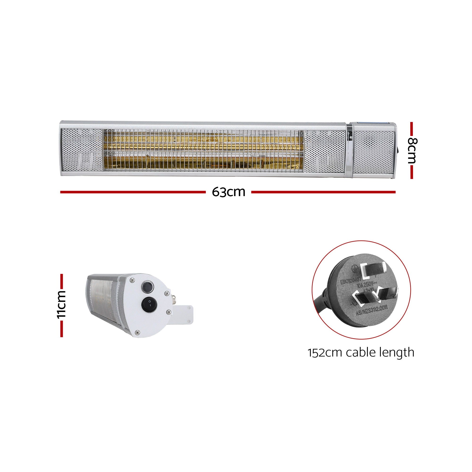 Electric Strip Heater Infrared Radiant Heaters 2000W