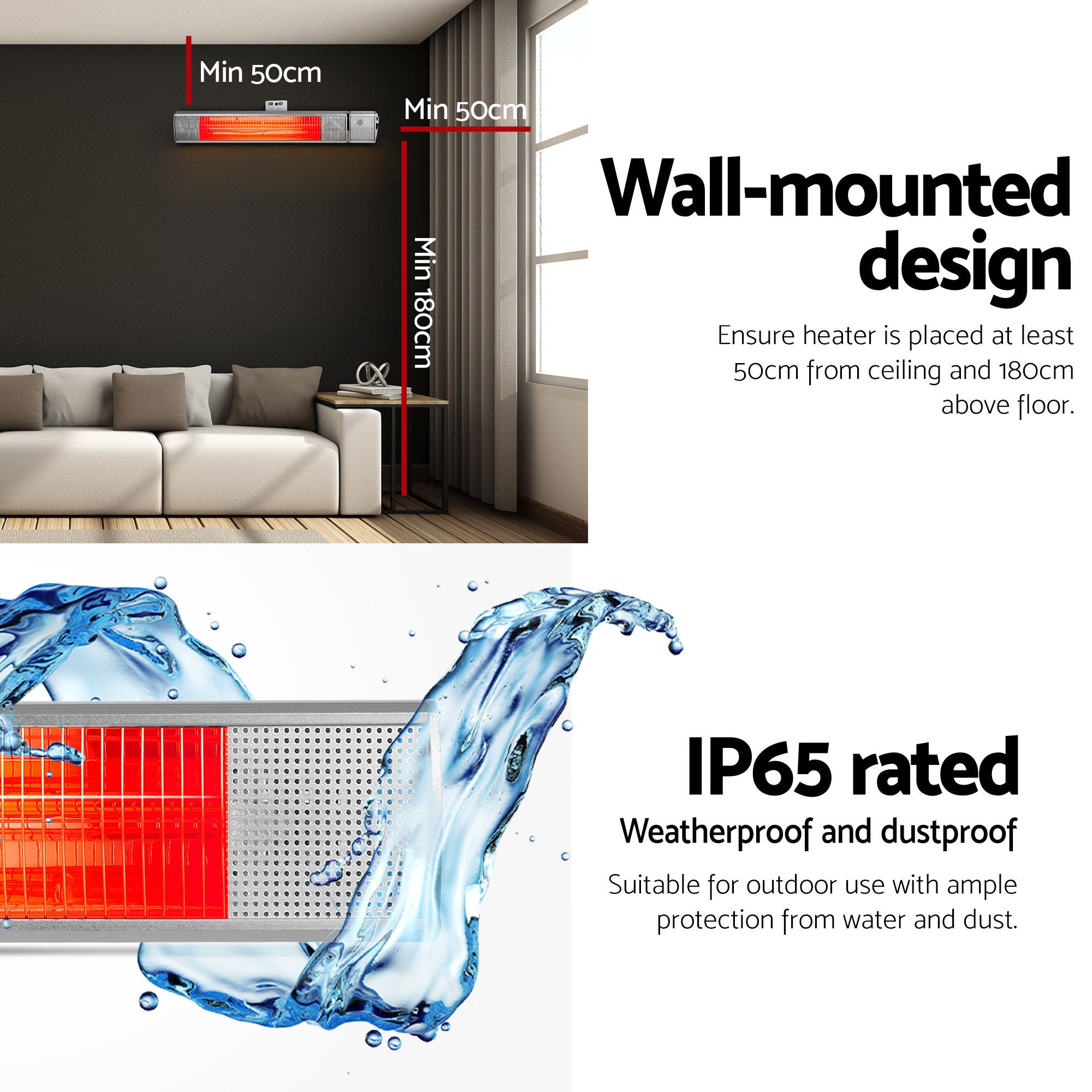 Electric Strip Heater Infrared Radiant Heaters 2000W
