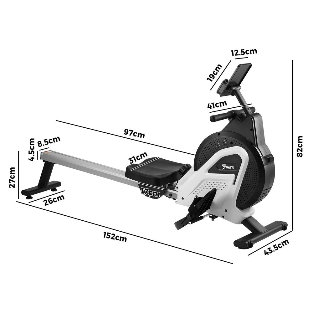 Finex Rowing Machine Rower Magnetic Resistance Fitness Workout Home Gym Cardio