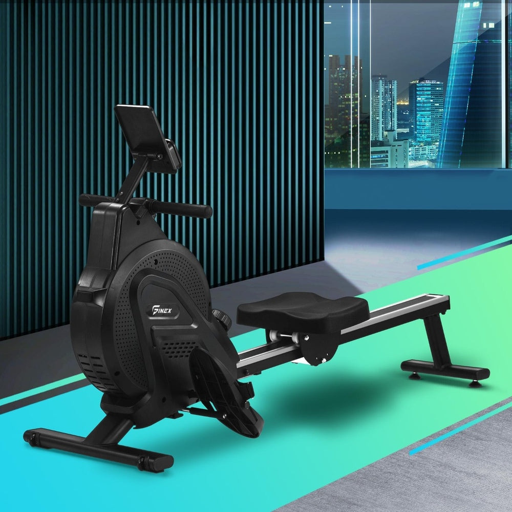 Rowing Machine Rower Magnetic Resistance Black