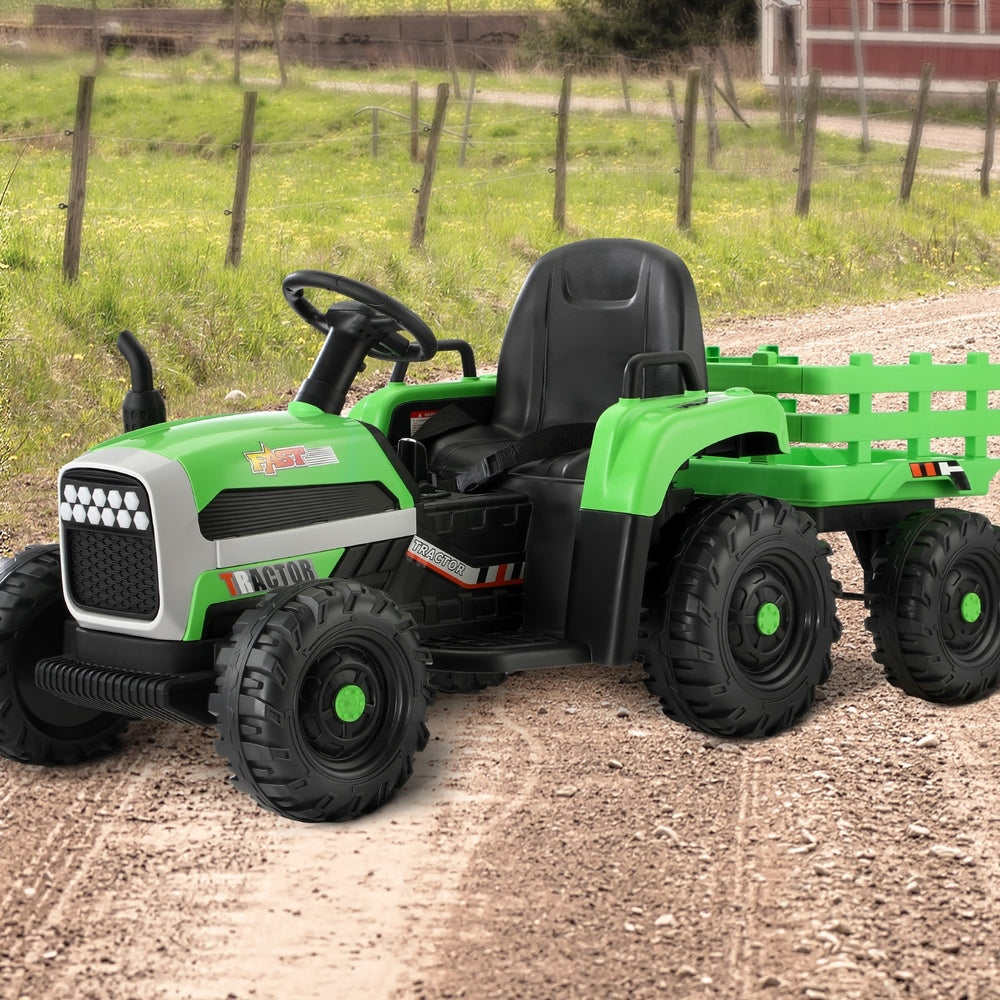 Kids Ride On Car Tractor 12V Toys Remote Control Green/Pink