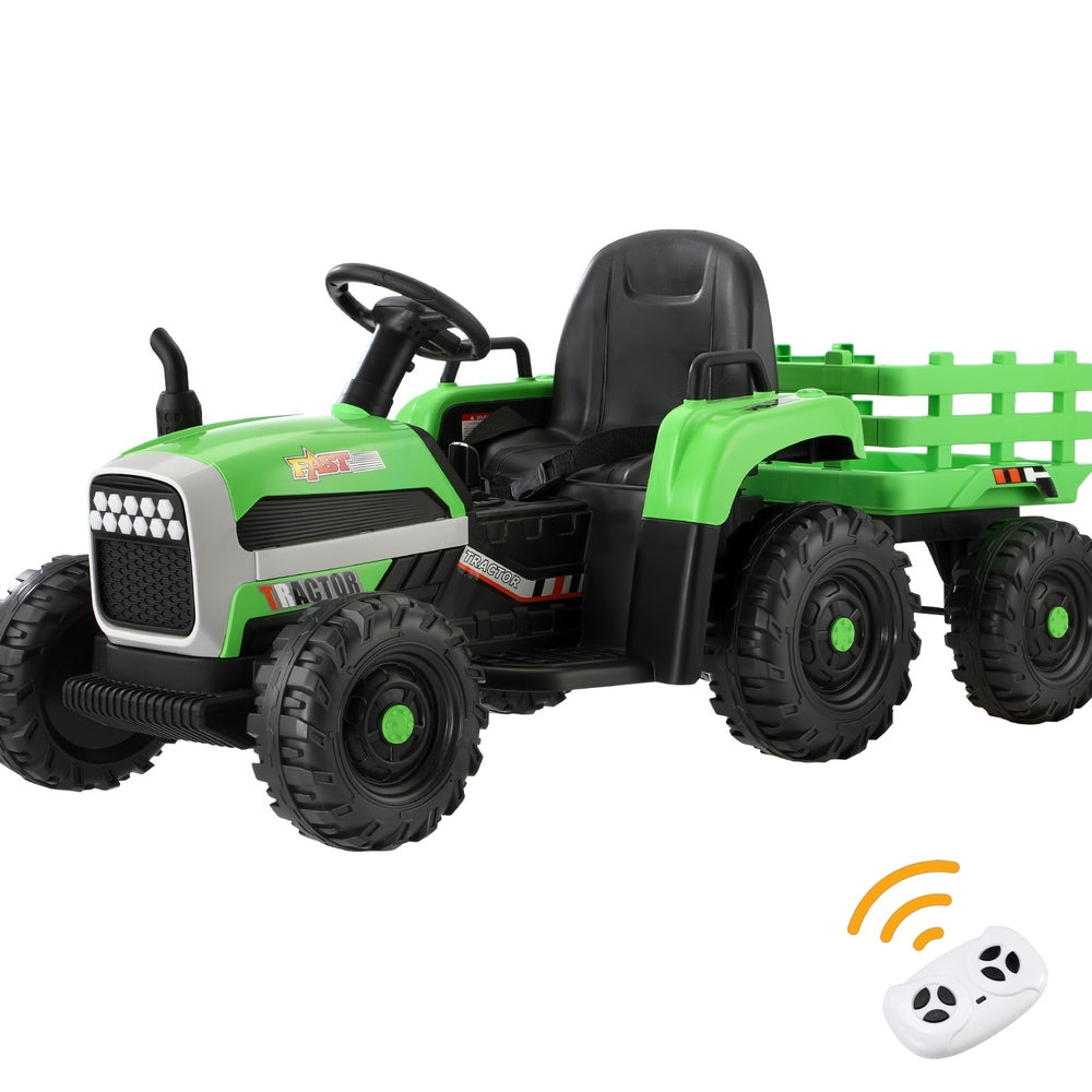 Kids Ride On Car Tractor 12V Toys Remote Control Green/Pink