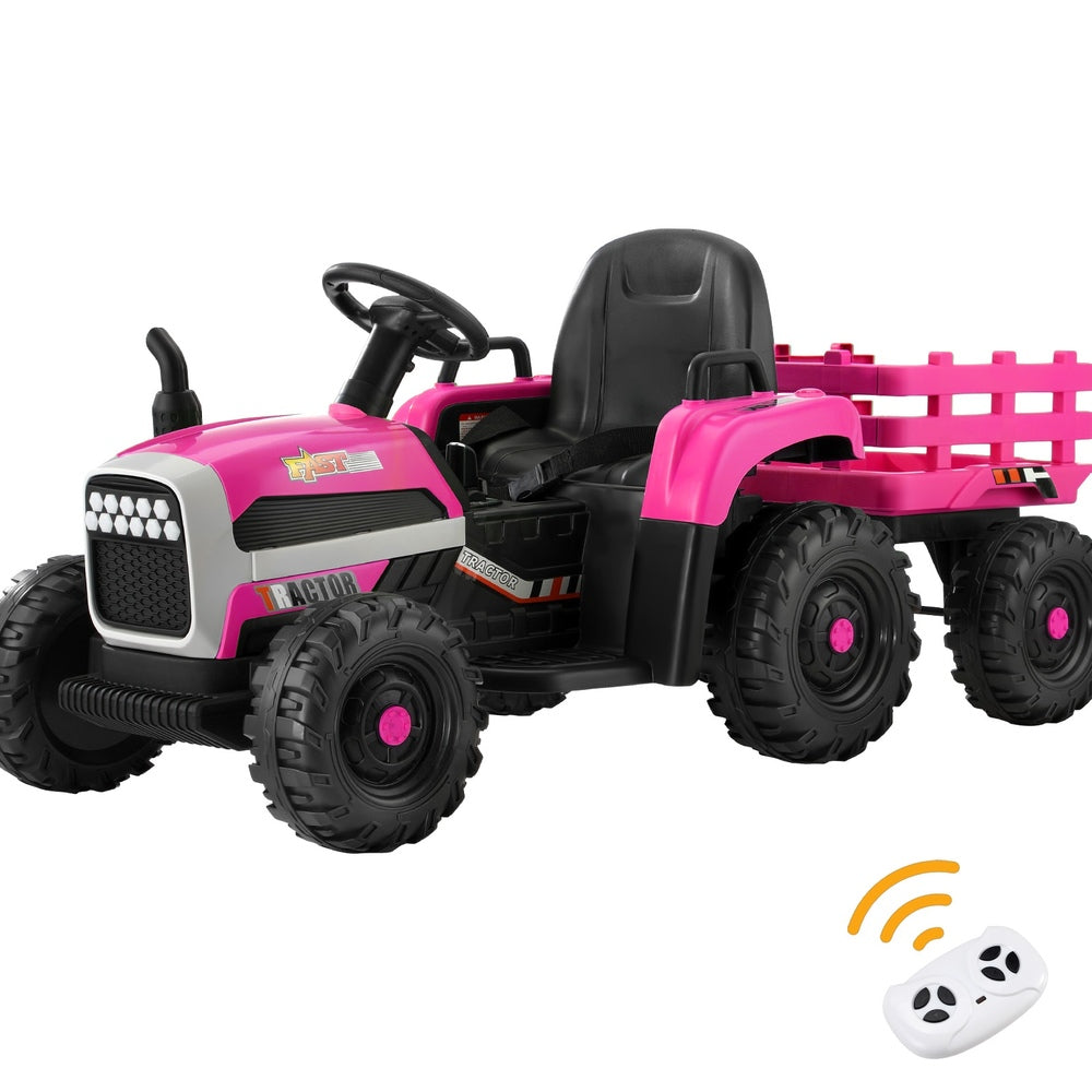 Kids Ride On Car Tractor 12V Toys Remote Control Green/Pink