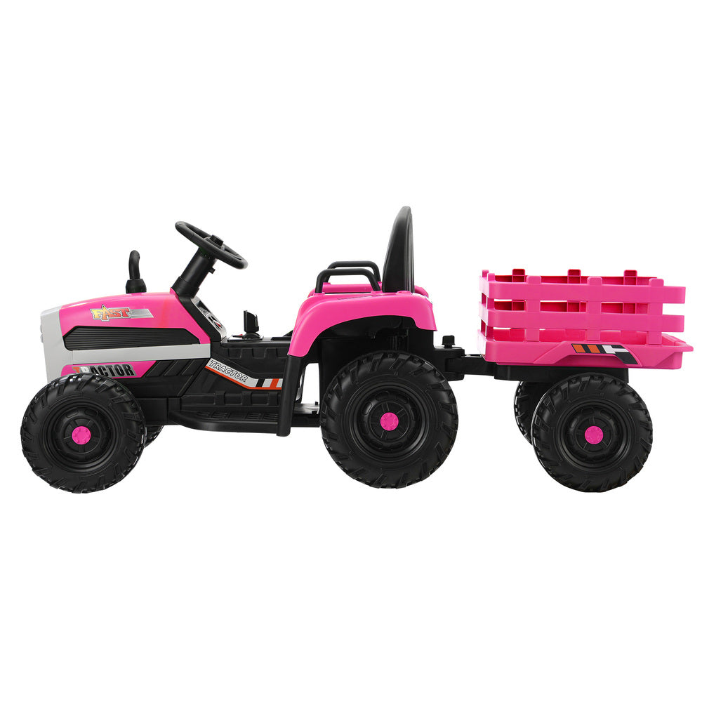 Kids Ride On Car Tractor 12V Toys Remote Control Green/Pink