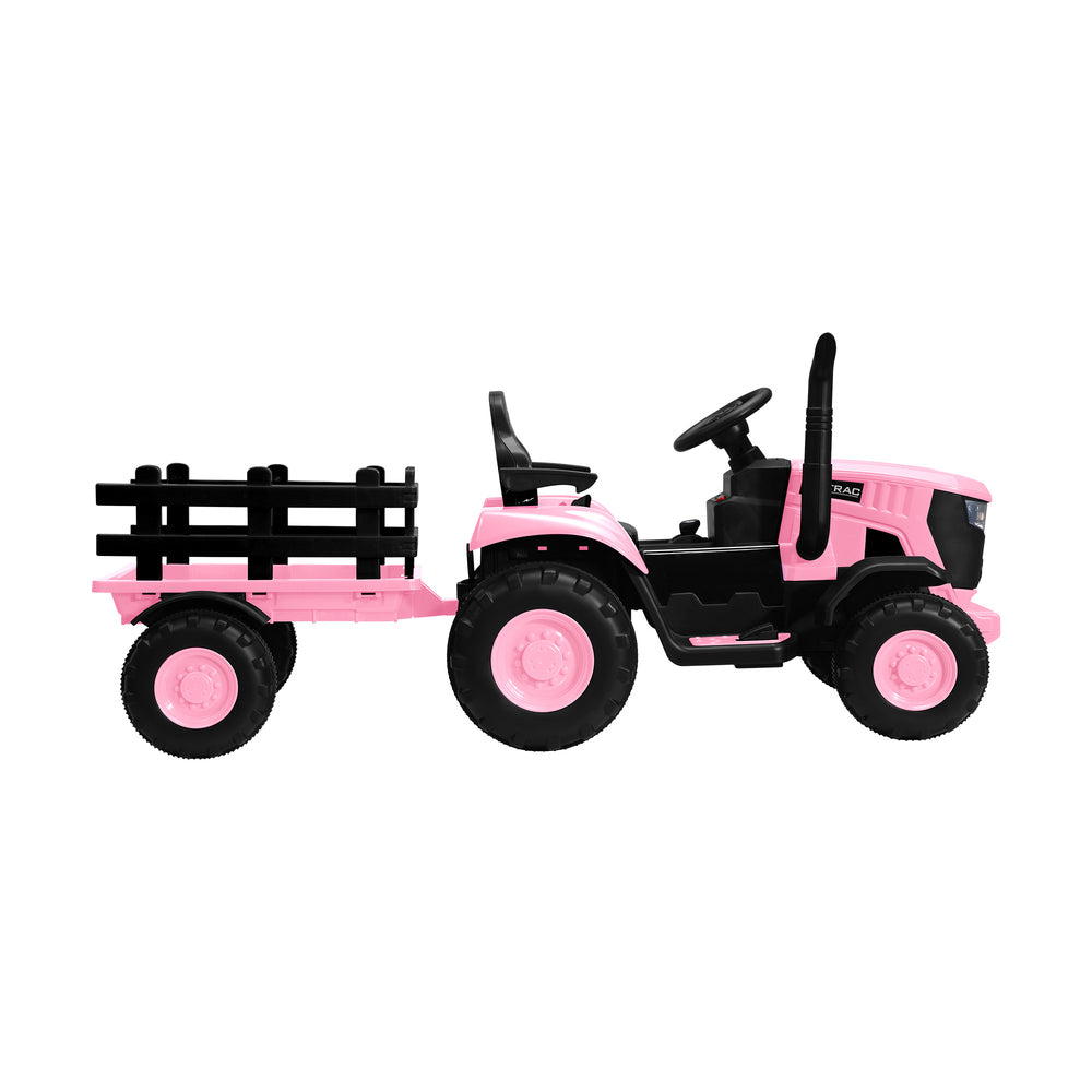 XL Kids Ride On Tractor 12V with Trailer Remote Green