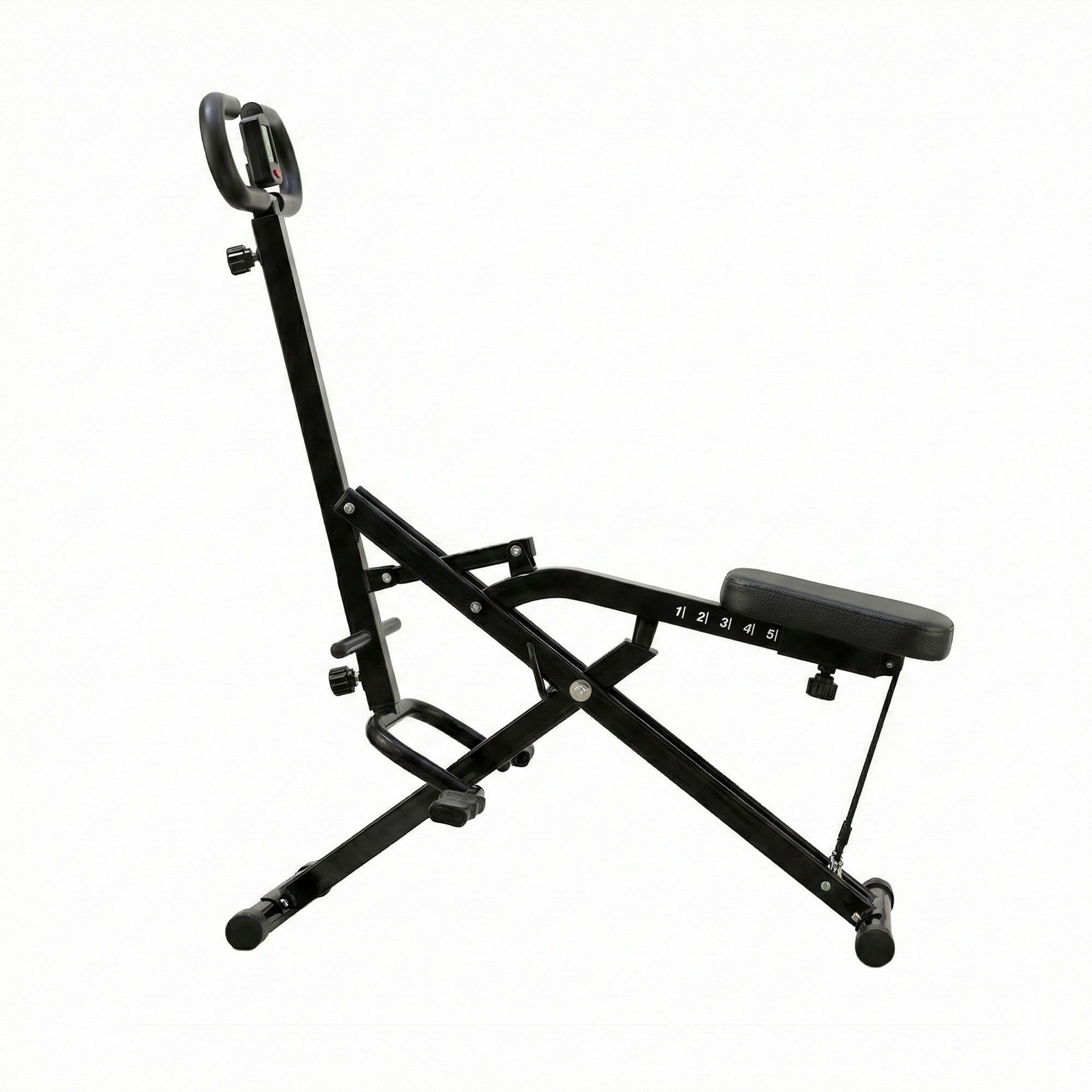 Foldable Squat Rowing Machine Home Gym 5-Position Adjustable Seat