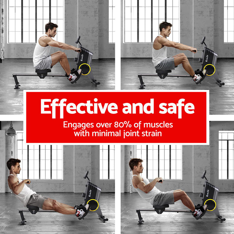 Rowing Machine 12 Levels Magnetic Rower Fitness Gym Cardio