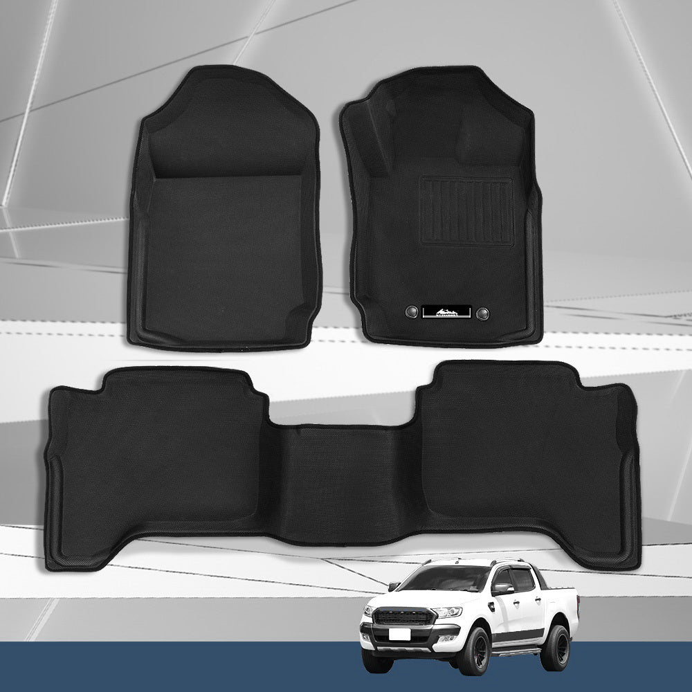 3D Rubber Car Floor Mats Ford Ranger PX PX2 PX3 Dual Cab | Automotive Decor