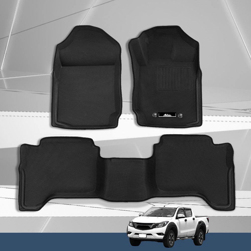 3D Rubber Car Floor Mats Mazda BT50 Dual Cab Custom Fit with Automotive Decor