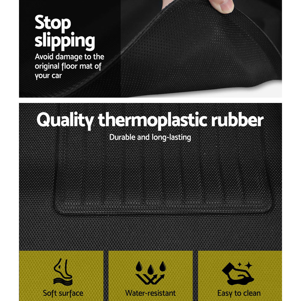 Car Rubber Floor Mats Compatible For Tesla Model 3 Front Rear - Automotive Decor