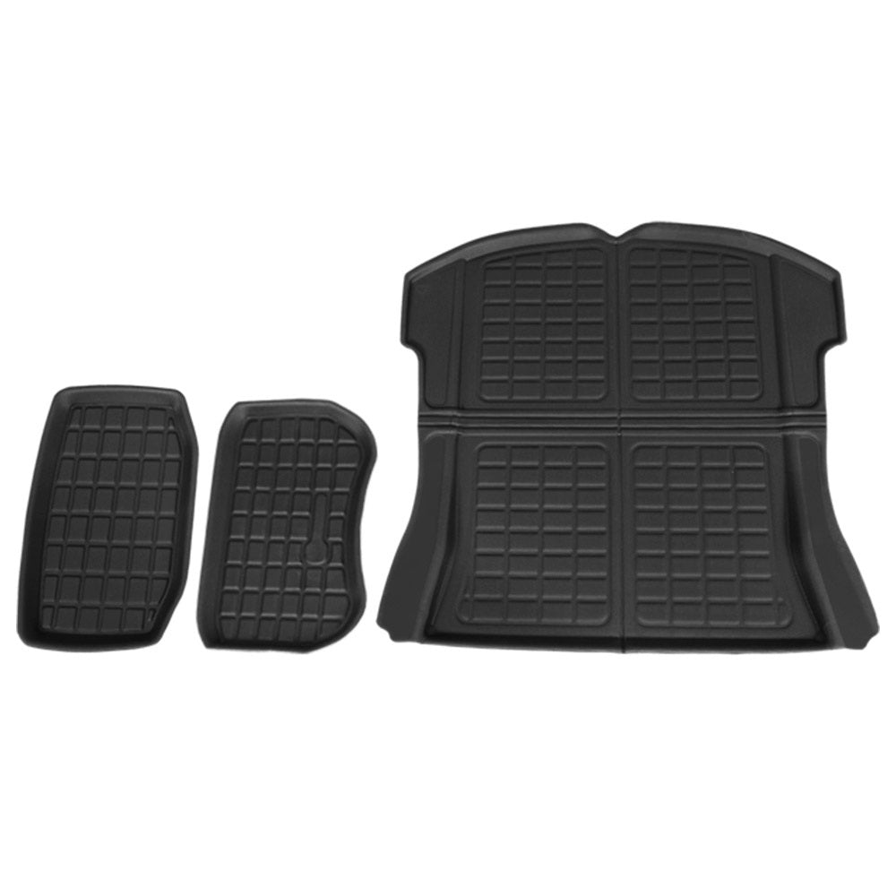 3PCS Car Rear Front Cargo Trunk Toolbox Luggage Rubber Mats, 3Pcs
