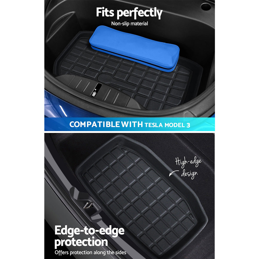 Automotive Decor - 3PCS Car Rear Front Cargo Trunk Toolbox Luggage Rubber Mats