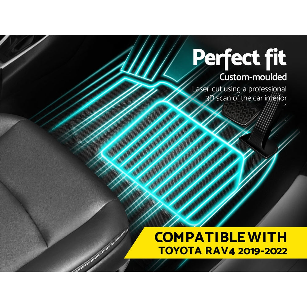 Toyota RAV4 Rubber Floor Mats Set Front & Rear with Automotive Decor - photo 8