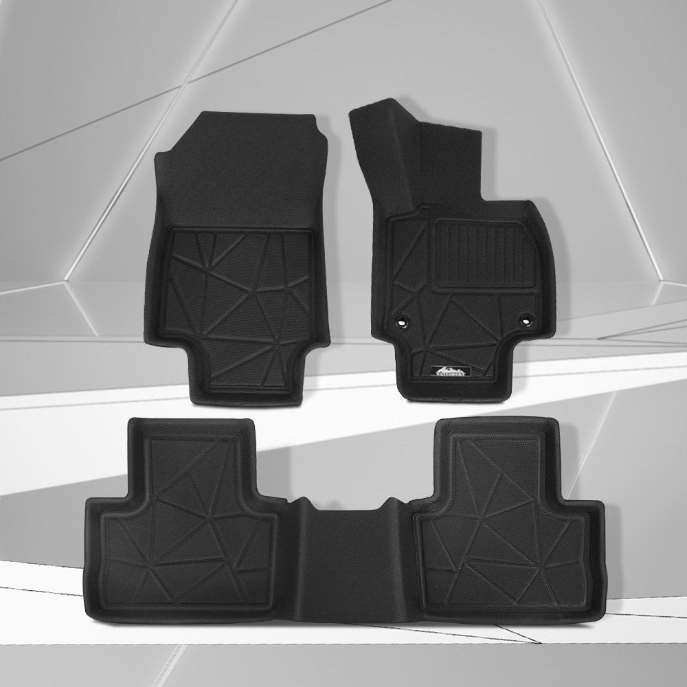 Toyota RAV4 Rubber Floor Mats Set Front & Rear with Automotive Decor