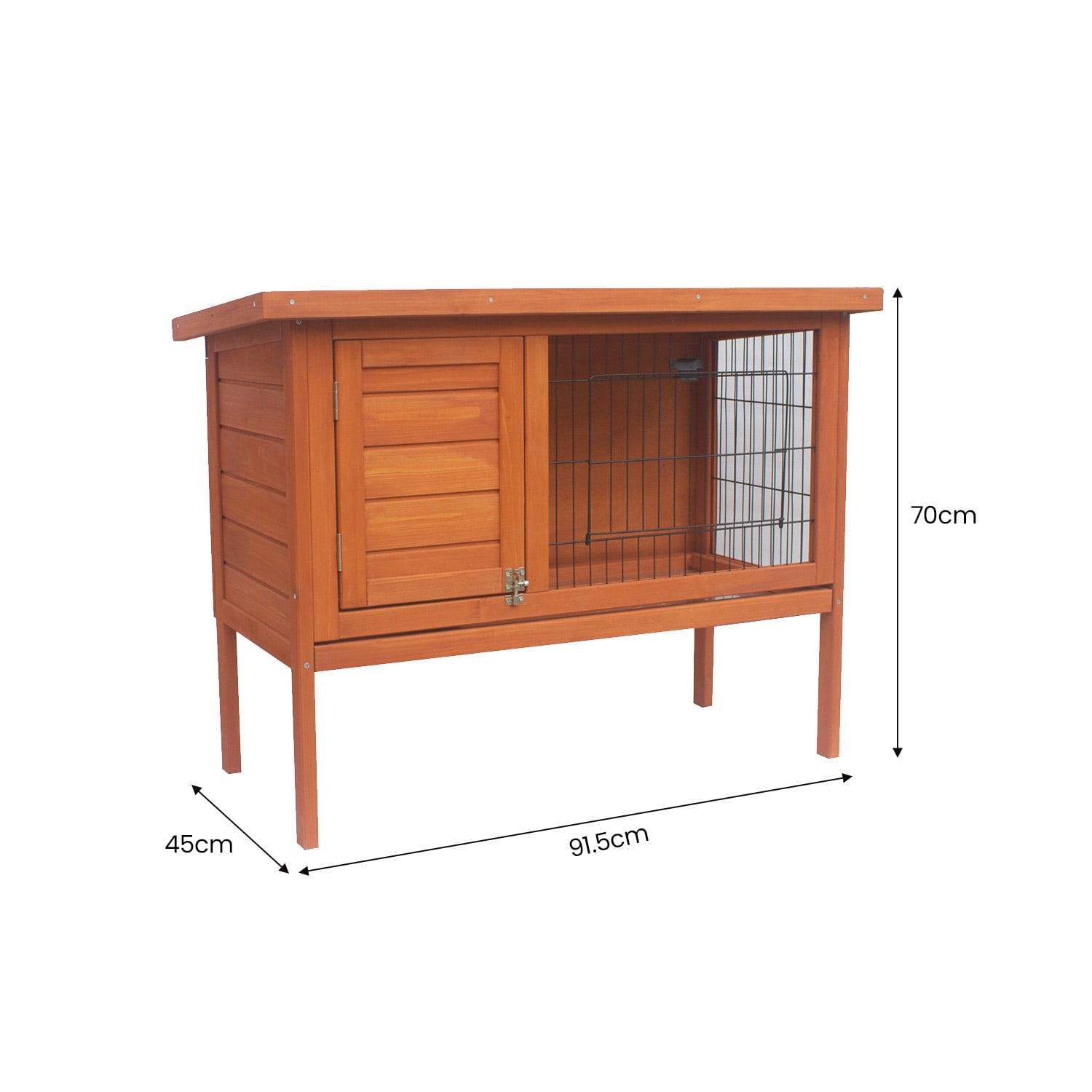 Rabbit Hutch Wooden Small 91.5x45x70cm