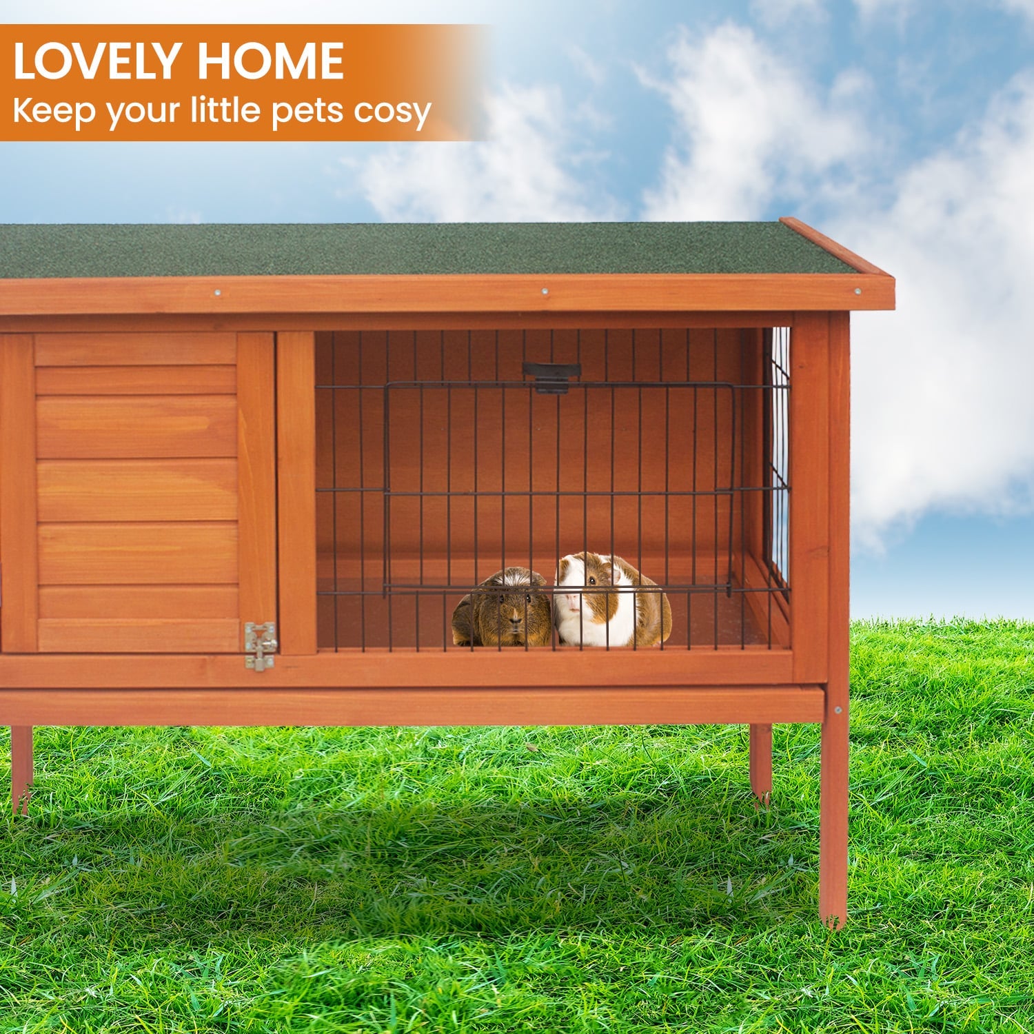 Rabbit Hutch Wooden Small 91.5x45x70cm