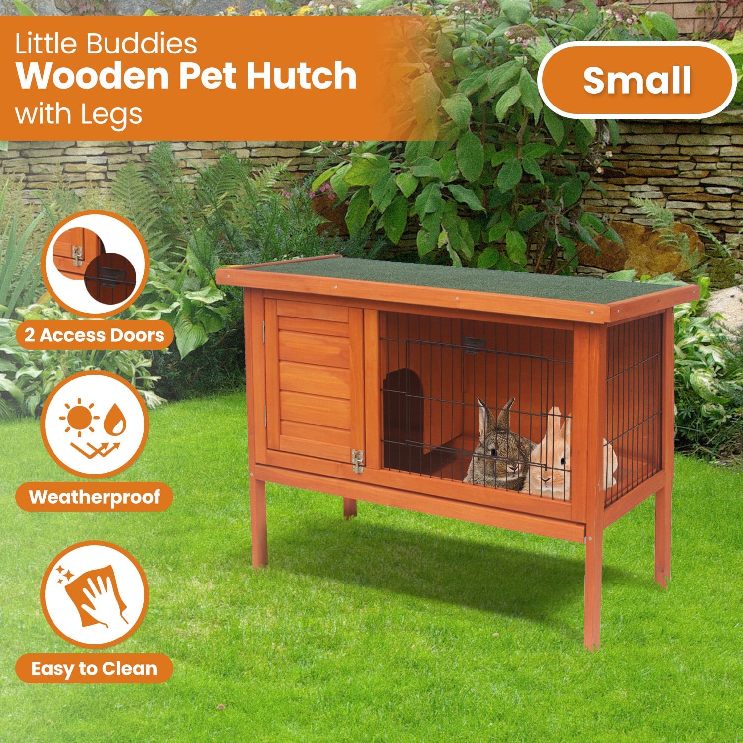 Rabbit Hutch Wooden Small 91.5x45x70cm