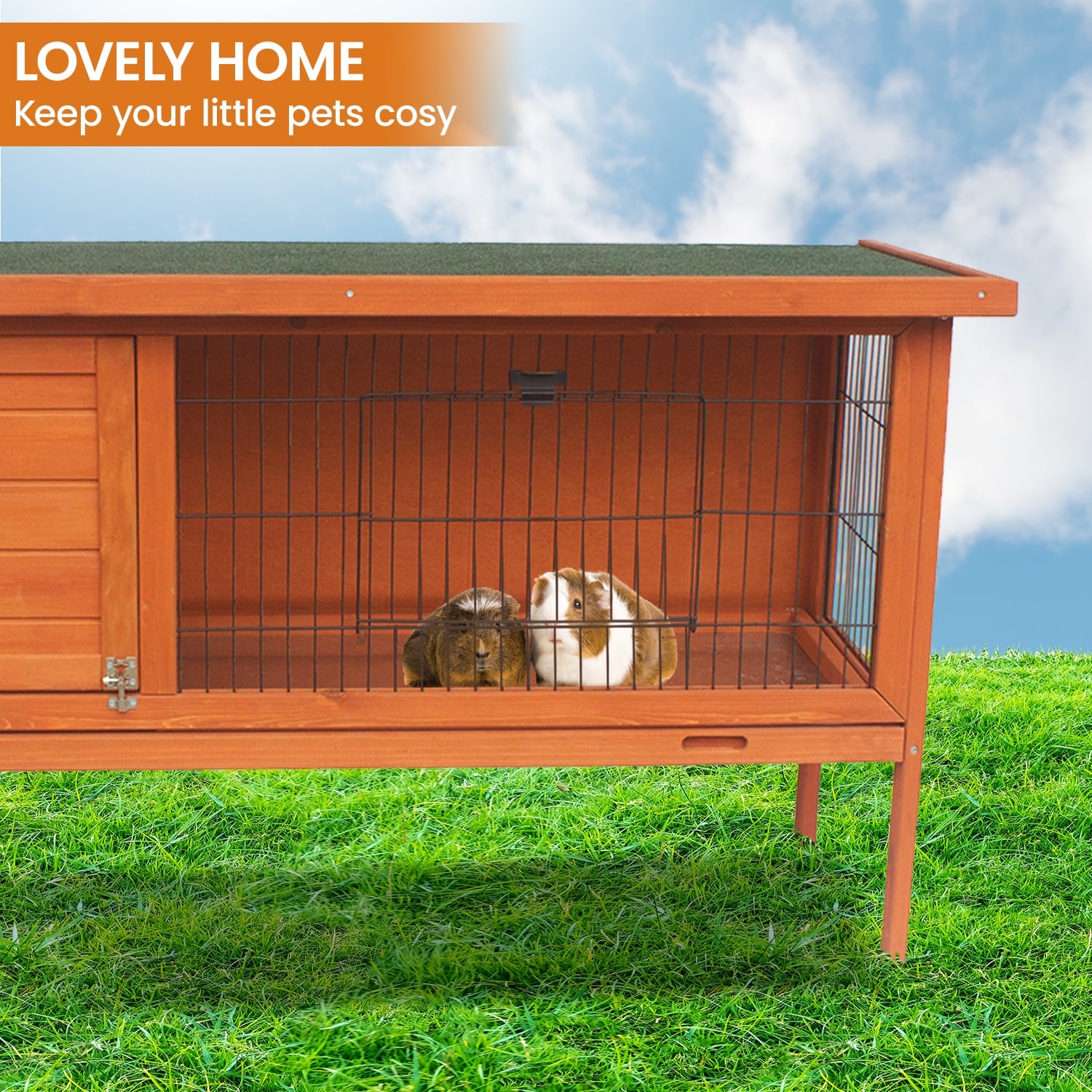 Rabbit Hutch Large Wooden 120x50x70cm