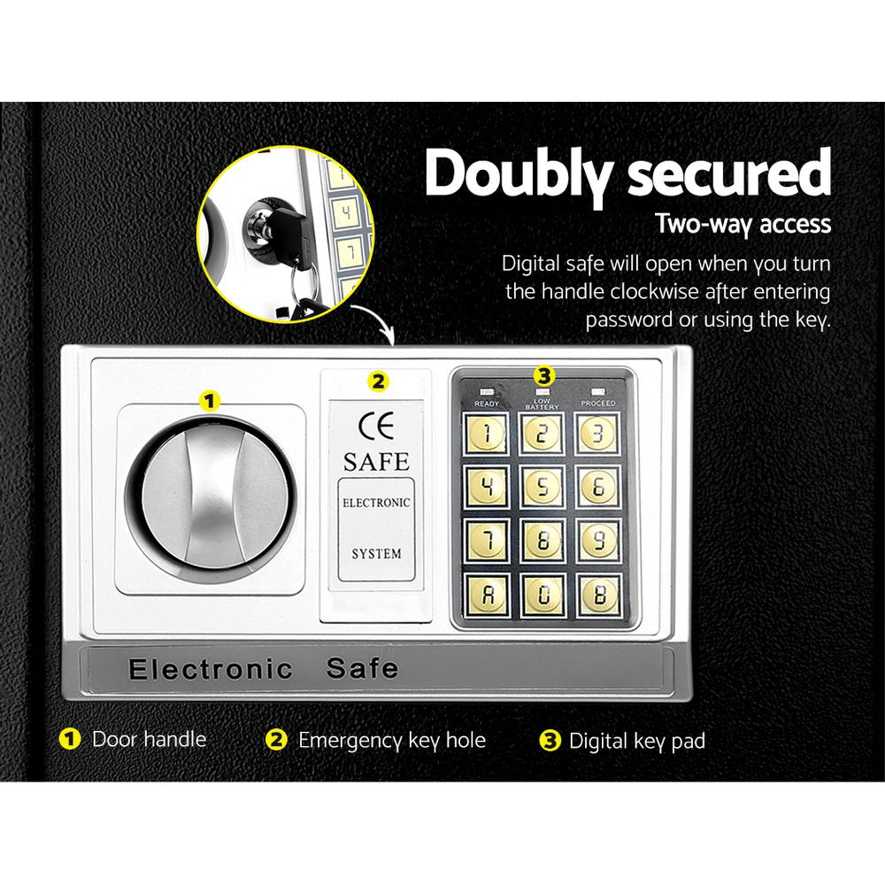 8.5L Security Safe Box Portable Cash Valuables Safe