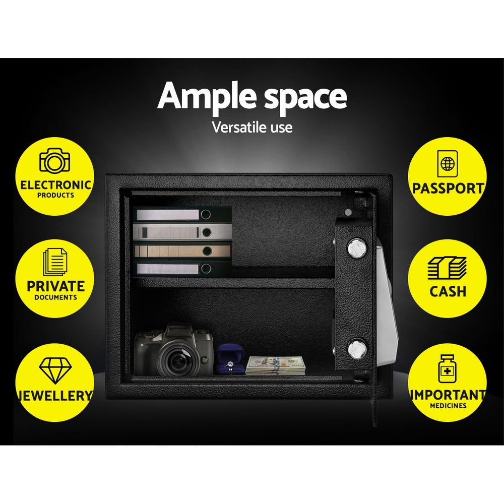 20L Security Safe Box Lockable Storage Safe for Home & Office