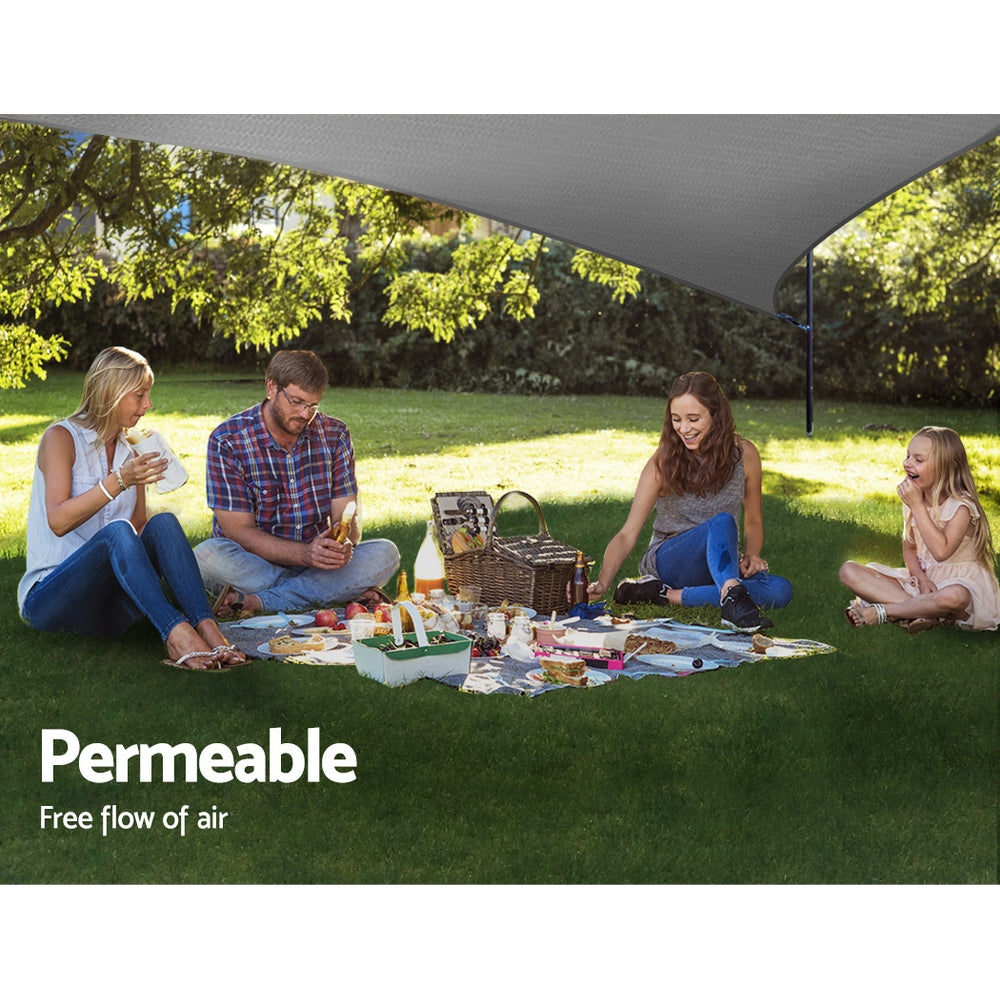 Shade Sail 3X3X4.3M Triangle 280Gsm 98% Grey Shade Cloth