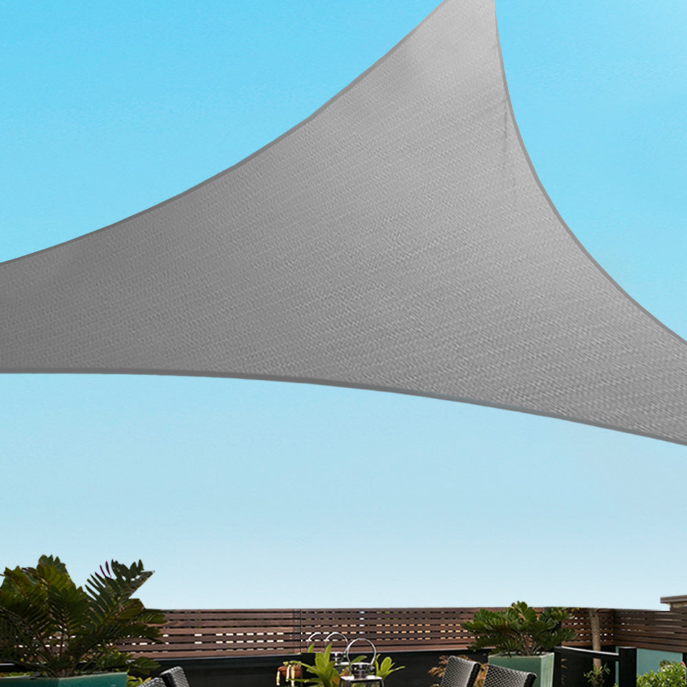 Shade Sail 3X3X4.3M Triangle 280Gsm 98% Grey Shade Cloth