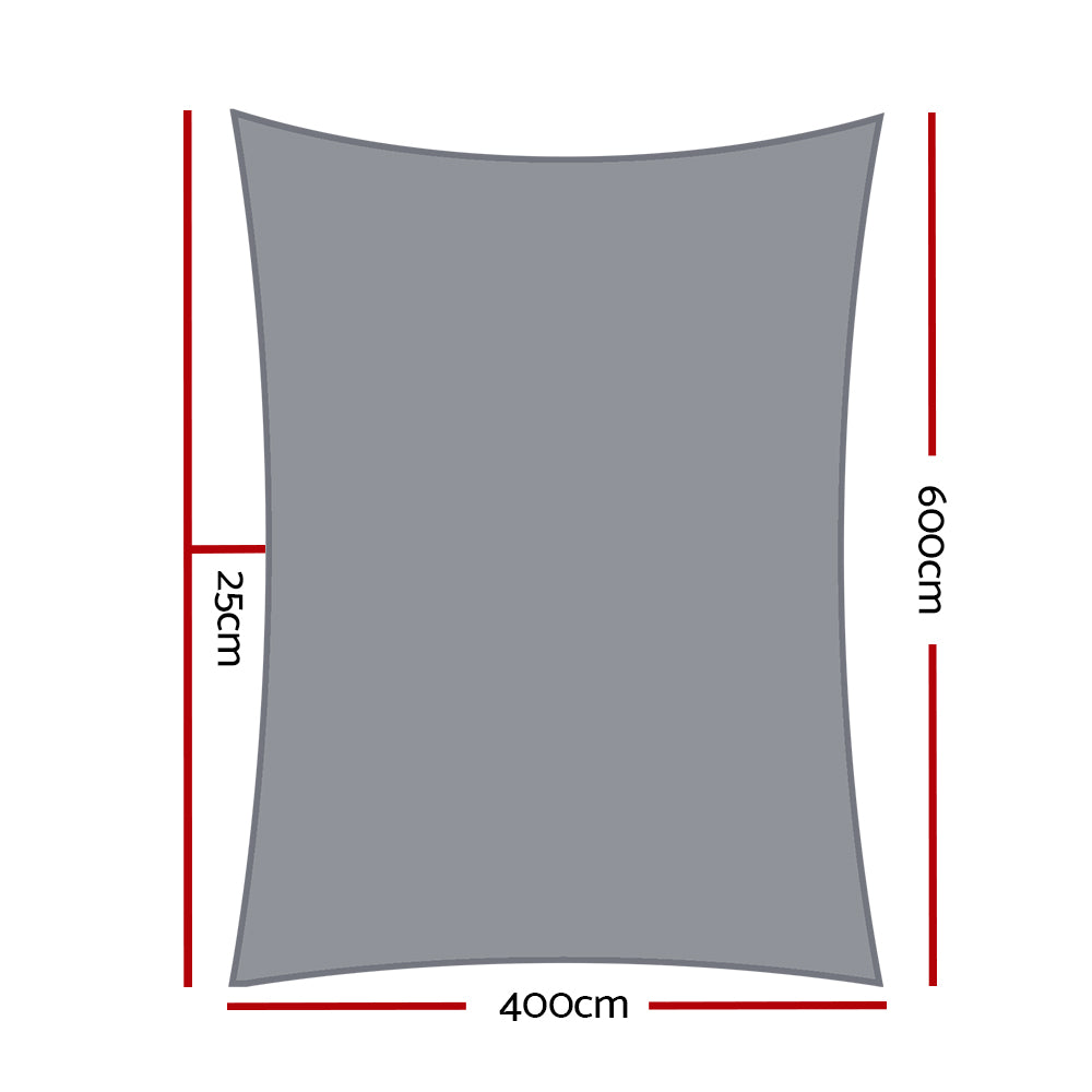 Instahut Sun Shade Sail Cloth Shadecloth Outdoor Canopy Rectangle 280gsm