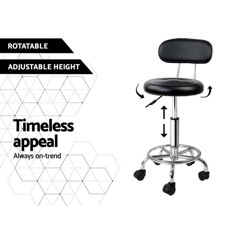 2X Salon Stool Swivel Backrest Chair Barber Hairdressing