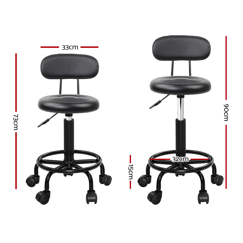 2X Salon Stool Swivel Backrest Chair Barber Hairdressing Hydraulic Lift | Artiss - photo 13