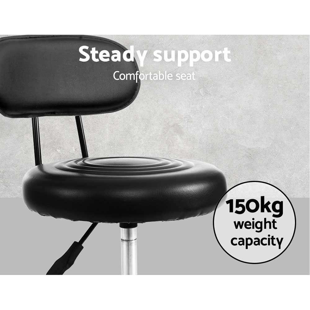 2X Salon Stool Swivel Backrest Chair Barber Hairdressing Hydraulic Lift with Ottomans & Footstools