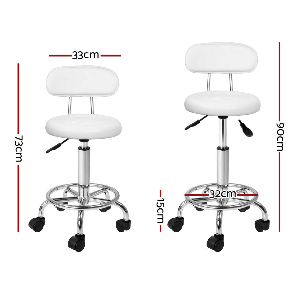 2X Salon Stool Swivel Backrest Chair Barber Hairdressing Hydraulic Lift