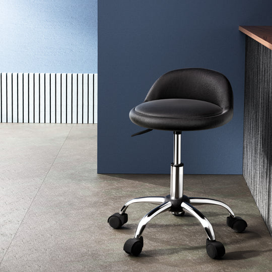 Salon Stool Swivel Chair Backrest Chairs Black/Brown | Ottomans & Footstools