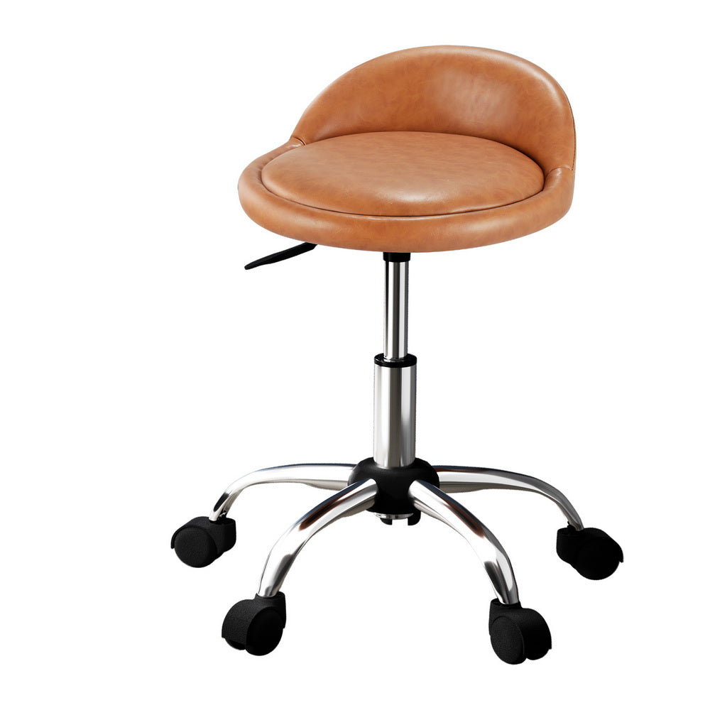 Salon Stool Swivel Chair Backrest Chairs Black/Brown